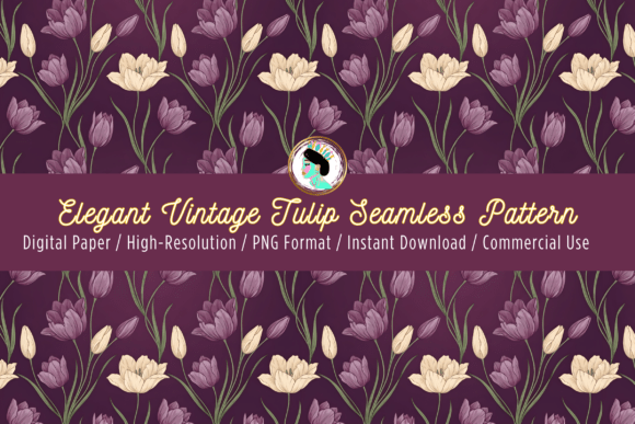 Download Vintage Tulip Floral Seamless Pattern - Pattern Collection