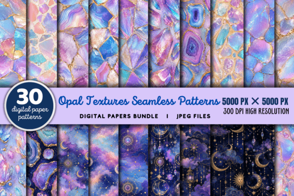 Download Opal Textures Digital Paper Patterns - Pattern Collection