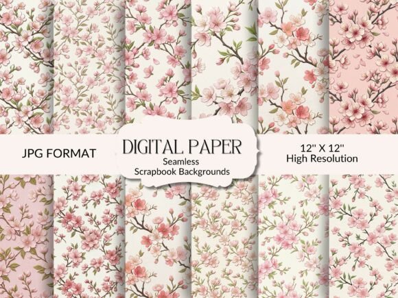 Download Seamless Cherry Blossom Patterns - Pattern Collection