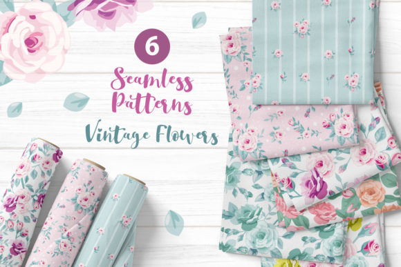 Download Vintage Spring Flower Seamless Patterns - Pattern Collection