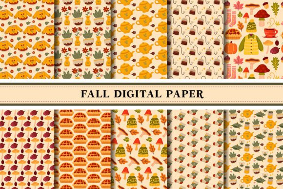 Download Fall Autumn Digital Paper Pattern - Pattern Collection