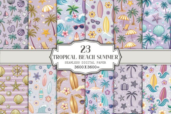 Download Tropical Beach Summer Seamless Pattern - Pattern Collection