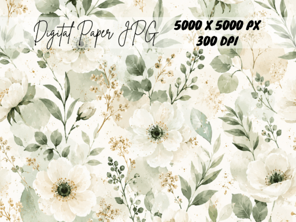 Download Sage Green Vintage Floral Rose Pattern - Pattern Collection