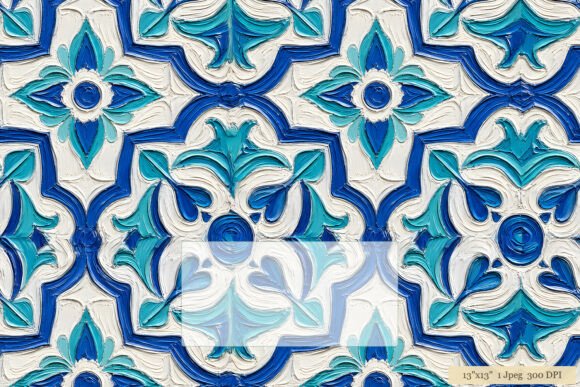 Download Blue Teal Majolica Tile Pattern Art - Pattern Collection