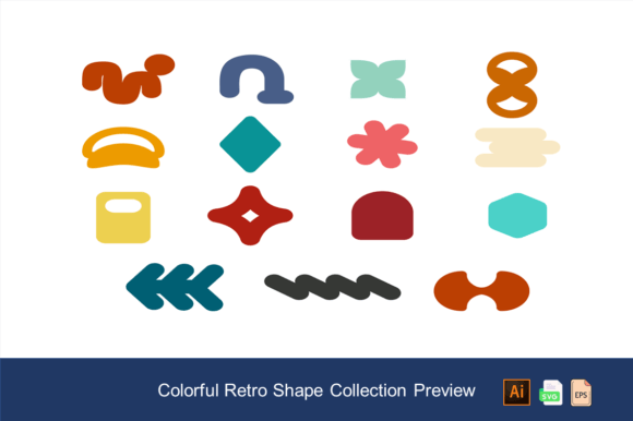 Download Colorful Retro Shape Collection - Retro shape Collection