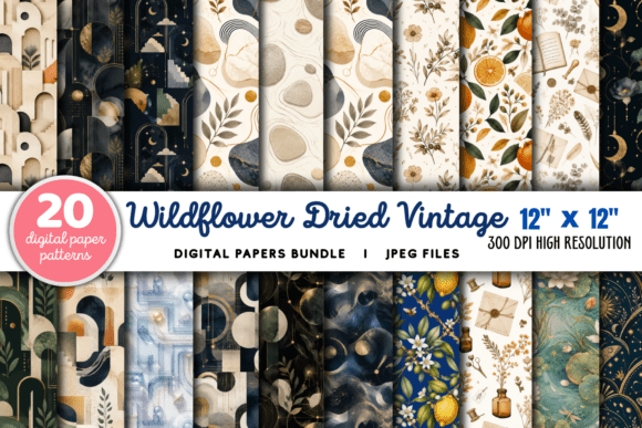 Download Wildflower Dried Vintage Flower Patterns - Pattern Collection