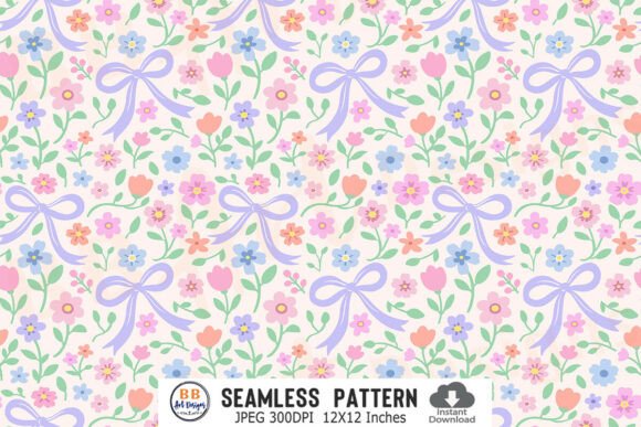 Download Spring Floral Pattern Flower Bow Paper - Pattern Collection