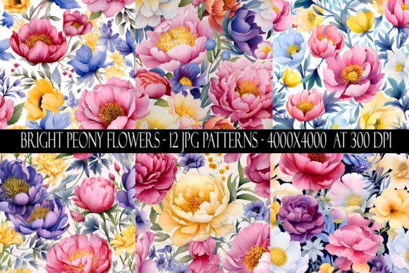 Download Bright Peony Flower Patterns - Pattern Collection
