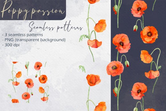 Download Poppy Passion: Seamless Patterns - Pattern Collection