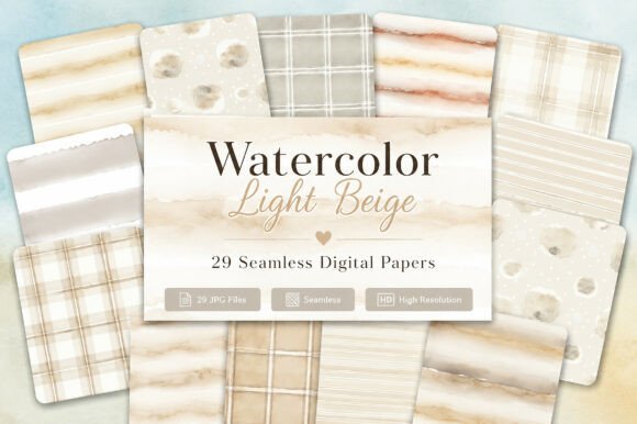 Download Watercolor Light Beige Seamless Pattern - Pattern Collection