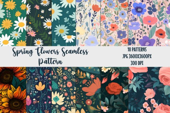Download Spring Flowers Seamless Patterns 1 - Pattern Collection