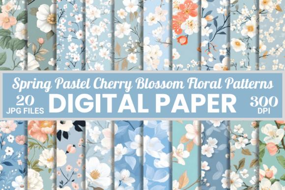 Download Spring Pastel Cherry Blossom Patterns - Pattern Collection