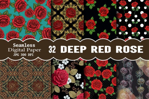 Download Deep Red Rose Pattern - Pattern Collection