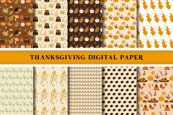 Download Thanksgiving Fall Digital Paper Pattern - Pattern Collection