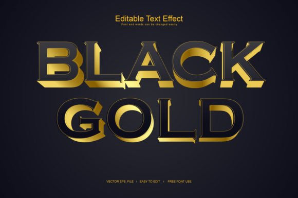 Download Golden Black 3d Editable Text Effect - Golden black Collection
