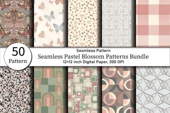 Download Seamless Pastel Blossom Patterns - Pattern Collection