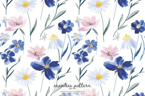 Download Blue Ditsy Floral Pattern - Pattern Collection