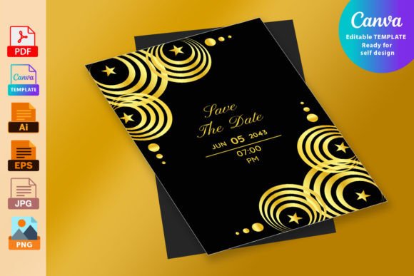 Download Luxury Golden Black Sparkle Wedding Card - Golden black Collection