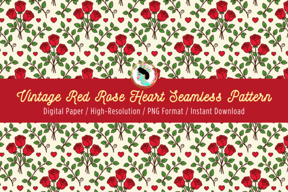 Download Red Rose Heart Seamless Pattern PNG - Pattern Collection