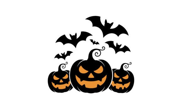 Download Halloween Pumpkins and Bats Silhouette D - Premium Resources