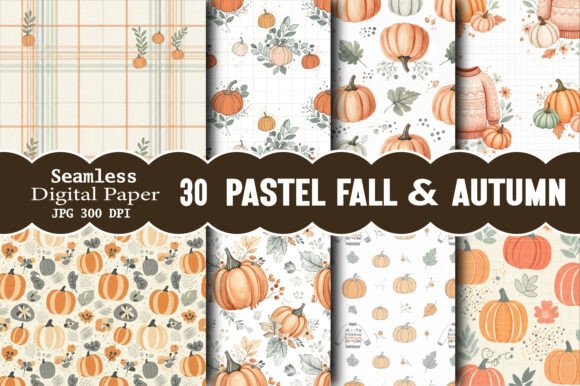 Download Pastel Fall &amp; Autumn Digital Pattern - Pattern Collection