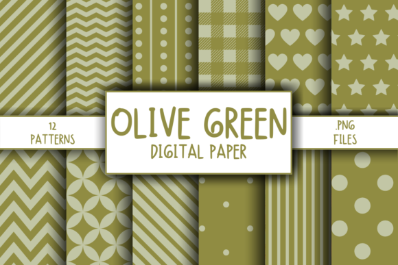 Download Olive Green Pattern Digital Paper - Pattern Collection