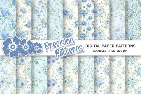Download Whimsical Soft Blue Floral Pattern - Pattern Collection