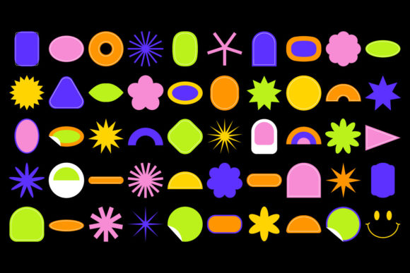 Download Minimalist Retro Shape Sticker - Retro shape Collection