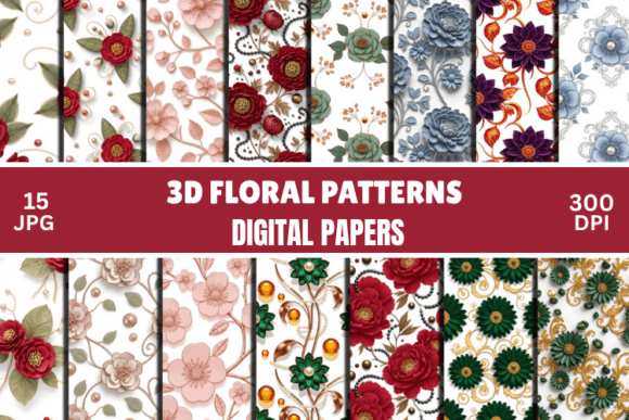 Download Luxury 3D Soft Floral Digital Pattern - Pattern Collection