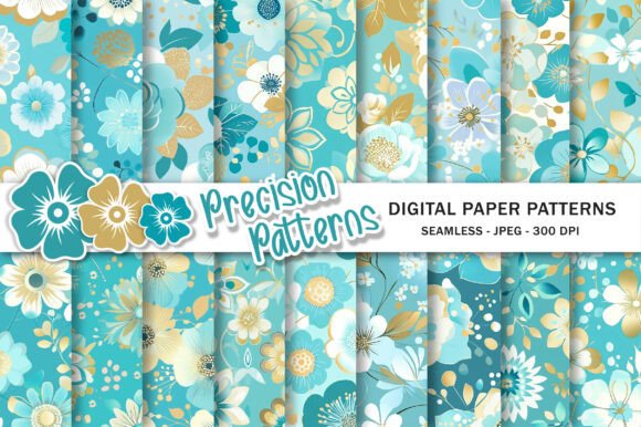 Download Blue and Gold Floral Pattern - Pattern Collection