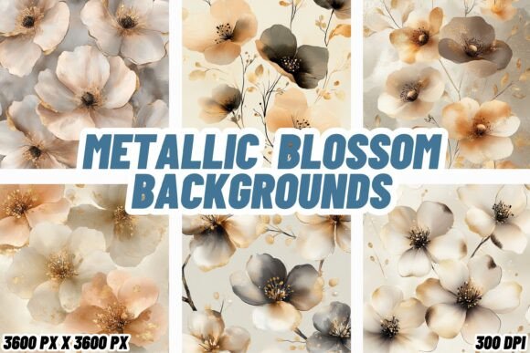 Download Metallic Blossom Backgrounds - Metal Collection