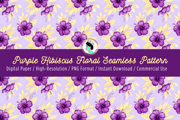 Download Purple Hibiscus Seamless Pattern PNG - Pattern Collection