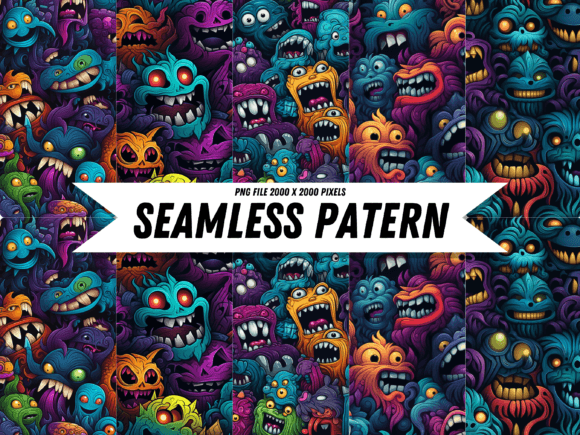 Download Frightening Faces Pattern - Pattern Collection